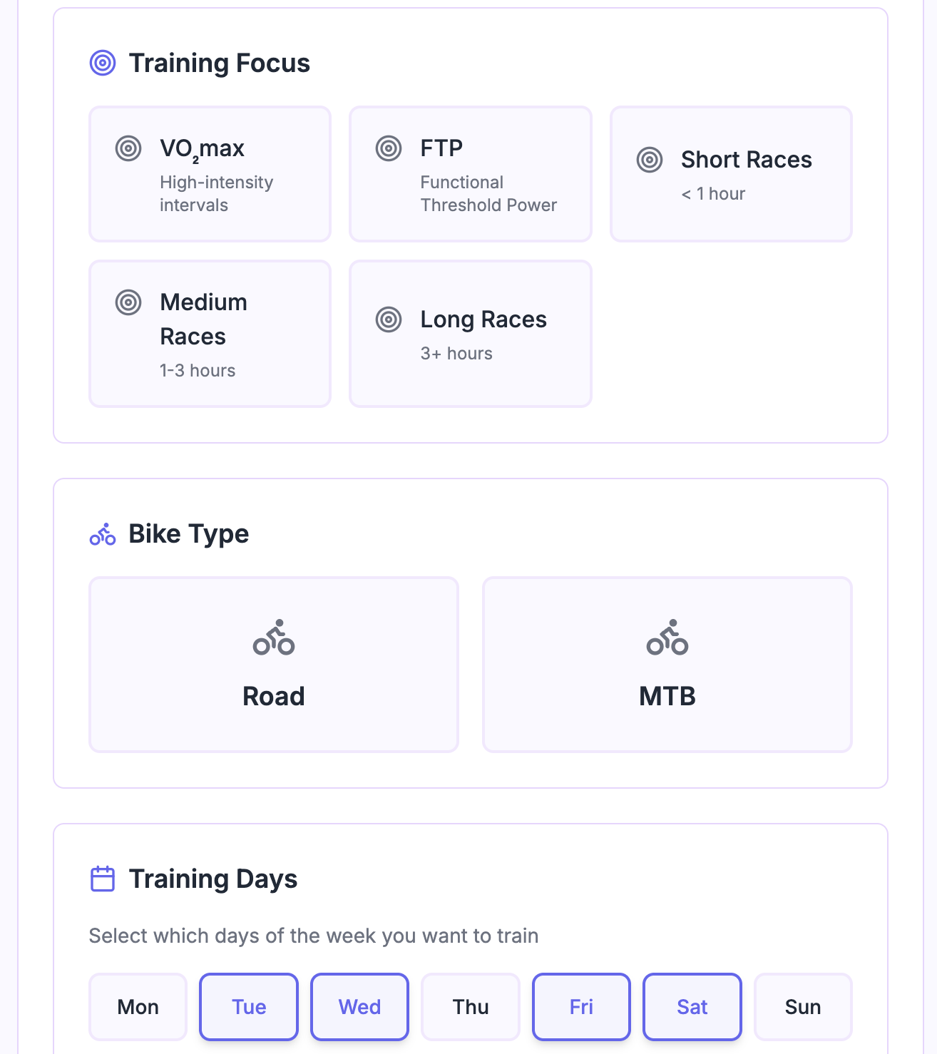 AICyclist - Training Plan